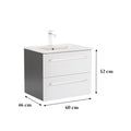 Leziter Masca chiuveta baie Vario Clam 60 cu lavoar, antracit-alb