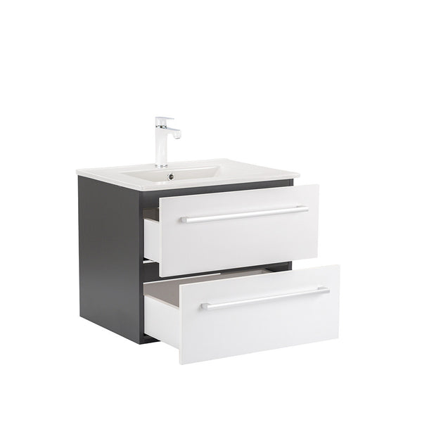 Leziter Masca chiuveta baie Vario Clam 60 cu lavoar, antracit-alb