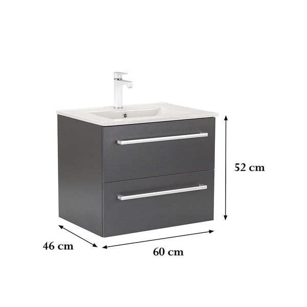 Leziter Masca chiuveta baie Vario Clam 60 cu lavoar, antracit-antracit