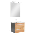 Leziter Set mobilier baie Vario Clam 60, antracit-stejar