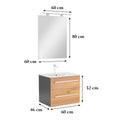 Leziter Set mobilier baie Vario Clam 60, antracit-stejar