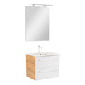 Leziter Set mobilier baie Vario Clam 60, stejar-alb