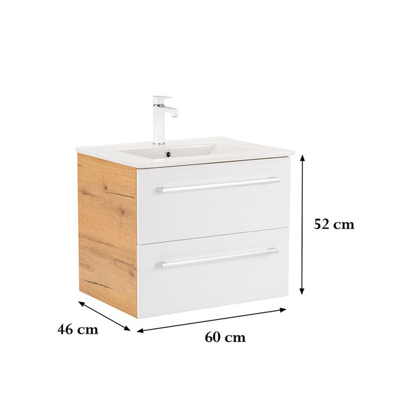 Leziter Masca chiuveta baie Vario Clam 60 cu lavoar, stejar-alb