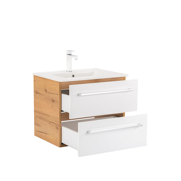 Leziter Masca chiuveta baie Vario Clam 60 cu lavoar, stejar-alb