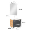Leziter Set mobilier baie Vario Clam 60, stejar-antracit