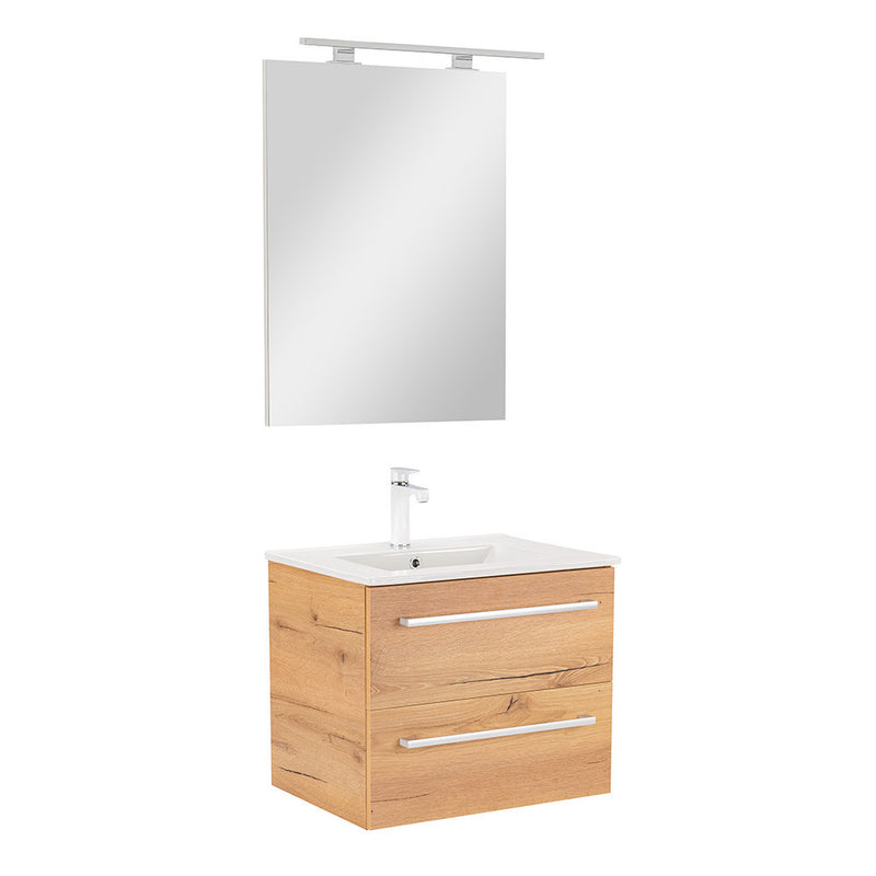 Leziter Set mobilier baie Vario Clam 60, stejar-stejar