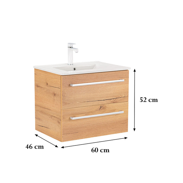Leziter Masca chiuveta baie Vario Clam 60 cu lavoar, stejar-stejar