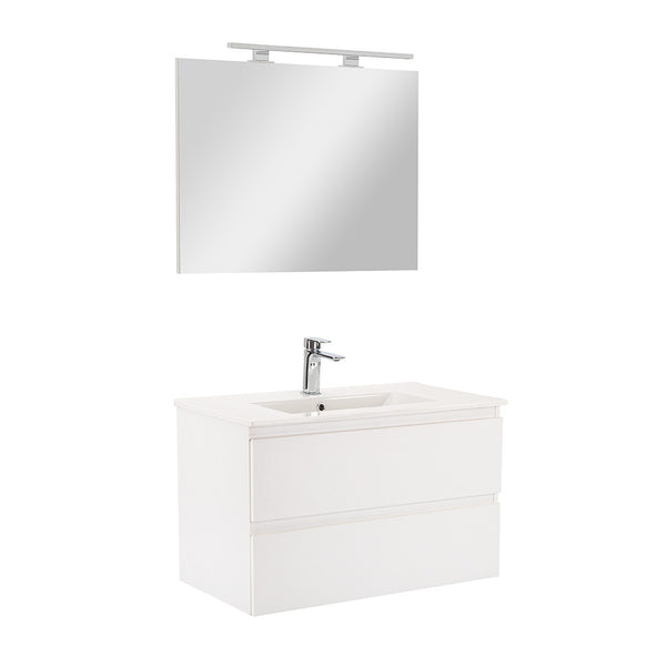 Leziter Set mobilier baie Vario Forte 80, alb-alb