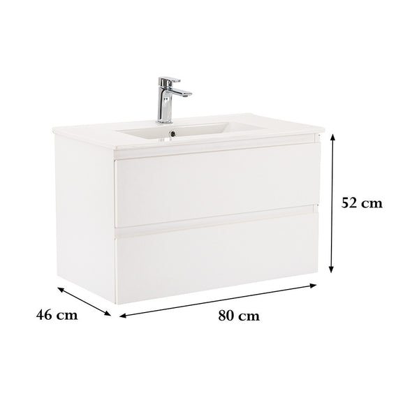 Leziter Masca chiuveta baie Vario Forte 80 cu lavoar, alb-alb