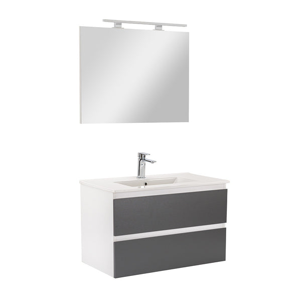 Leziter Set mobilier baie Vario Forte 80, alb-antracit