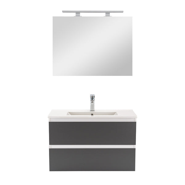 Leziter Set mobilier baie Vario Forte 80, alb-antracit