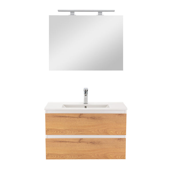 Leziter Set mobilier baie Vario Forte 80, stejar alb