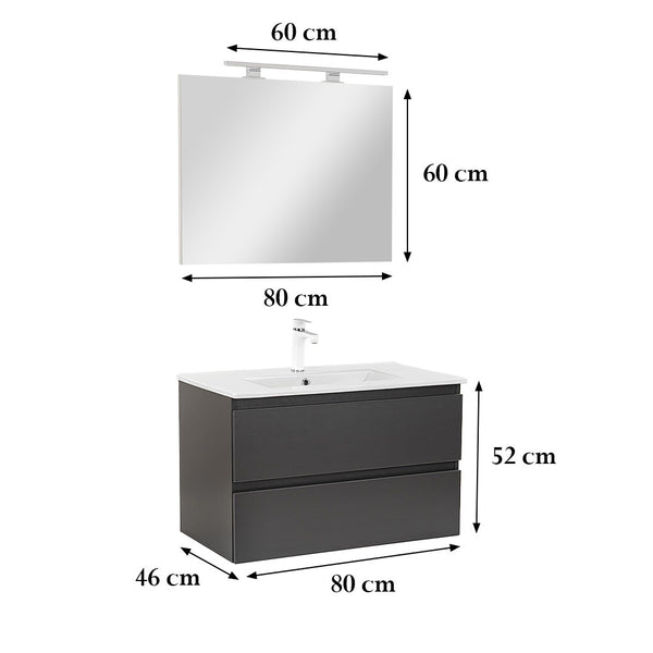 Leziter Set mobilier baie Vario Forte 80, antracit-antracit