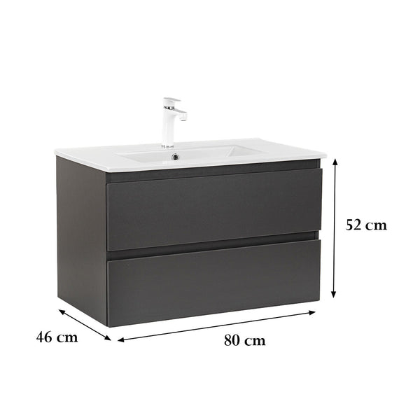 Leziter Masca chiuveta baie Vario Forte 80 cu lavoar, antracit-antracit