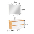 Leziter Set mobilier baie Vario Forte 80, stejar-alb