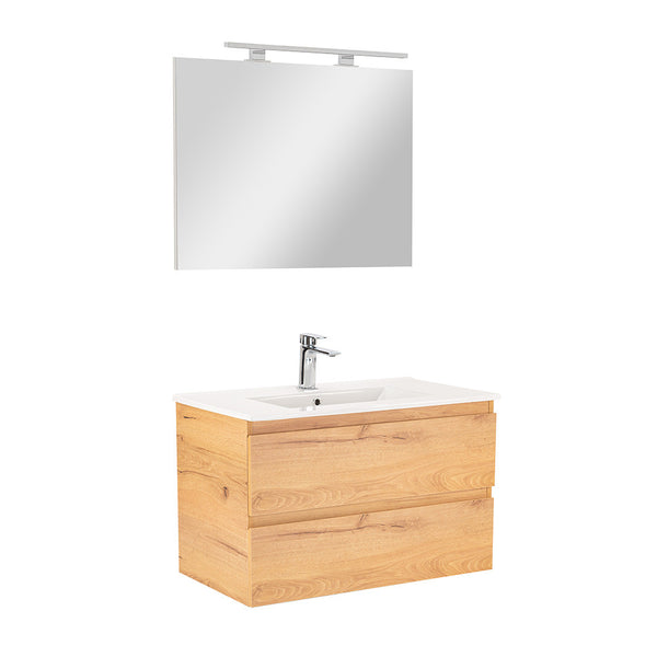 Leziter Set mobilier baie Vario Forte 80, stejar-stejar