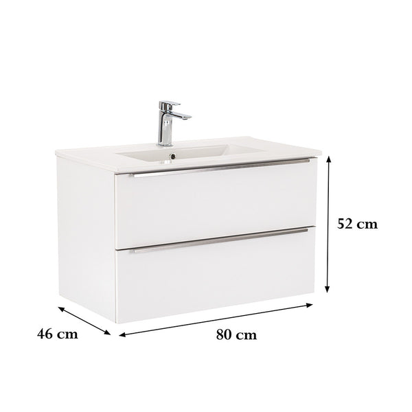 Leziter Masca chiuveta baie Vario Trim 80 cu lavoar, alb-alb