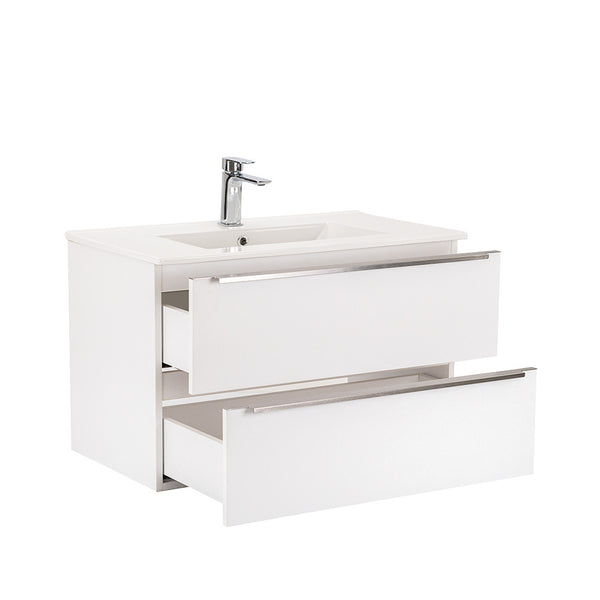 Leziter Masca chiuveta baie Vario Trim 80 cu lavoar, alb-alb