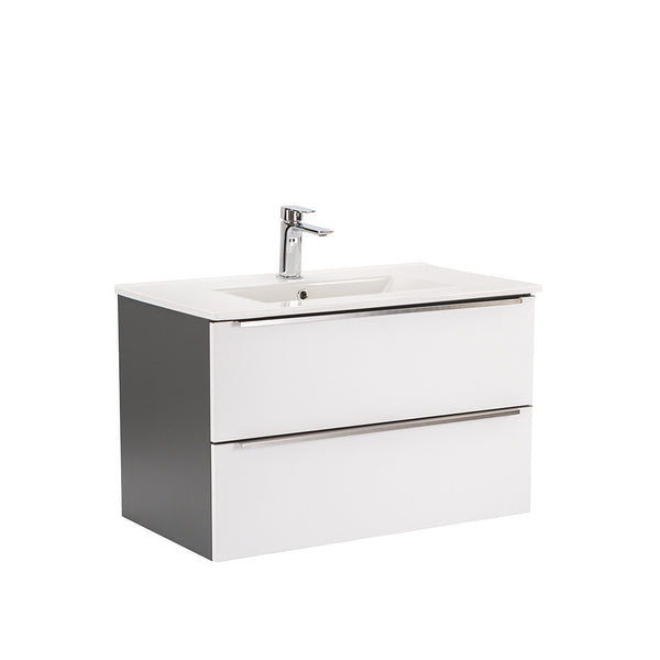 Leziter Masca chiuveta baie Vario Trim 80 cu lavoar, antracit-alb