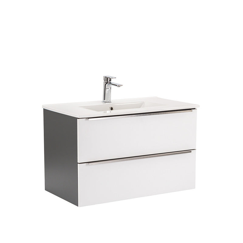 Leziter Masca chiuveta baie Vario Trim 80 cu lavoar, antracit-alb