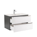 Leziter Masca chiuveta baie Vario Trim 80 cu lavoar, antracit-alb