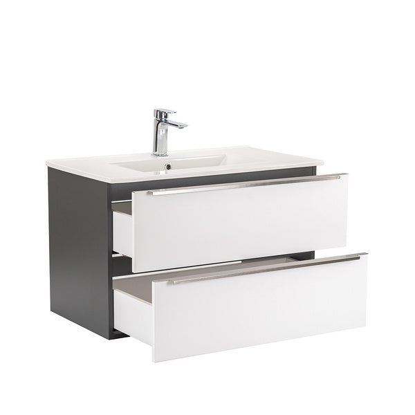 Leziter Masca chiuveta baie Vario Trim 80 cu lavoar, antracit-alb