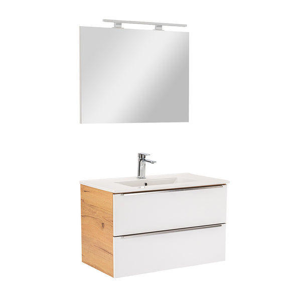 Leziter Set mobilier baie Vario Trim 80, stejar-alb