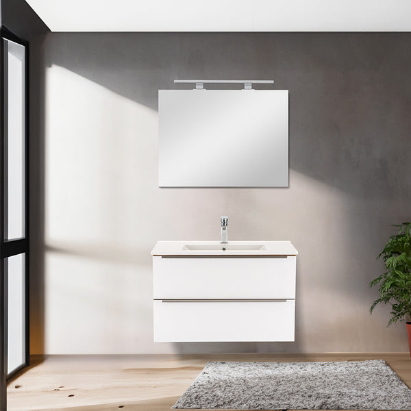 Leziter Set mobilier baie Vario Trim 80, stejar-alb