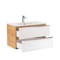 Leziter Set mobilier baie Vario Trim 80, stejar-alb