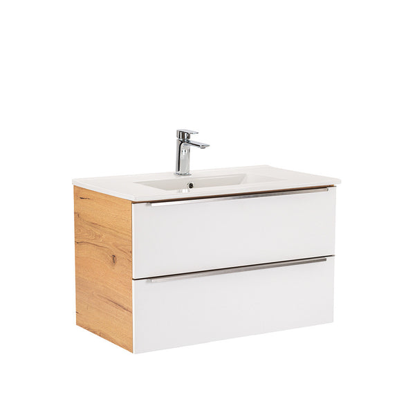Leziter Masca chiuveta baie Vario Trim 80 cu lavoar, stejar-alb