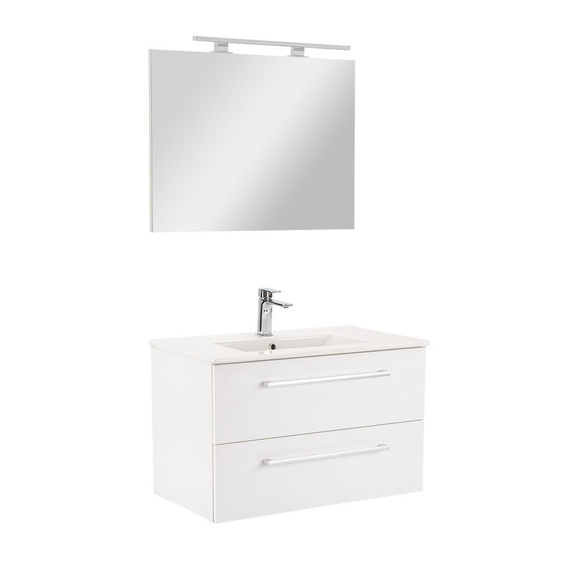 Leziter Set mobilier baie Vario Clam 80, alb-alb