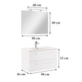 Leziter Set mobilier baie Vario Clam 80, alb-alb