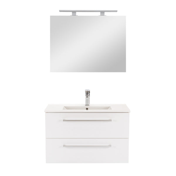 Leziter Set mobilier baie Vario Clam 80, alb-alb