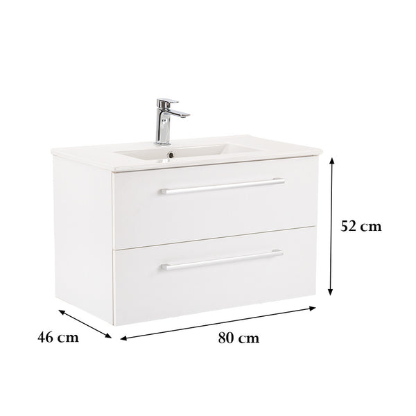 Leziter Masca chiuveta baie Vario Clam 80 cu lavoar, alb-alb
