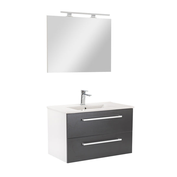 Leziter Set mobilier baie Vario Clam 80, alb-antracit