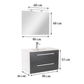 Leziter Set mobilier baie Vario Clam 80, alb-antracit