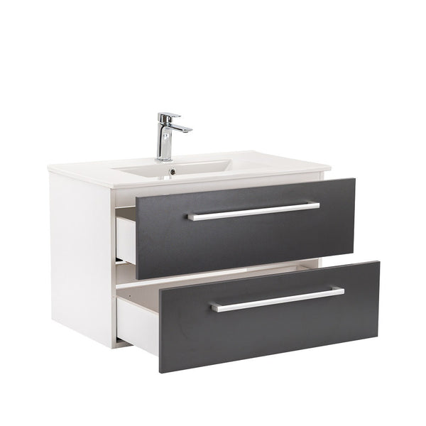 Leziter Set mobilier baie Vario Clam 80, alb-antracit