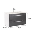 Leziter Masca chiuveta baie Vario Clam 80 cu lavoar, alb-antracit