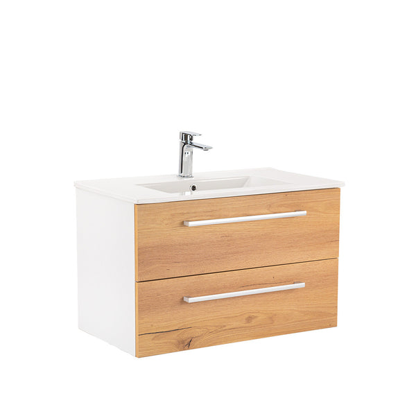 Leziter Masca chiuveta baie Vario Clam 80 cu lavoar, stejar alb