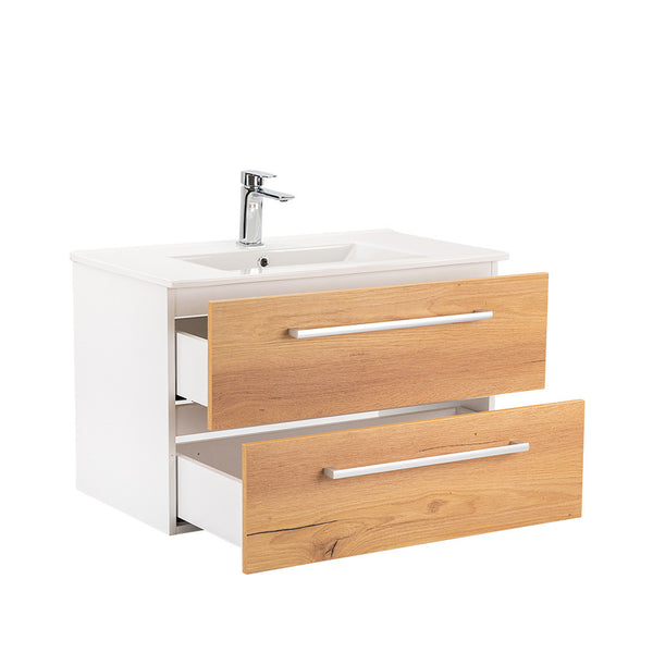Leziter Masca chiuveta baie Vario Clam 80 cu lavoar, stejar alb