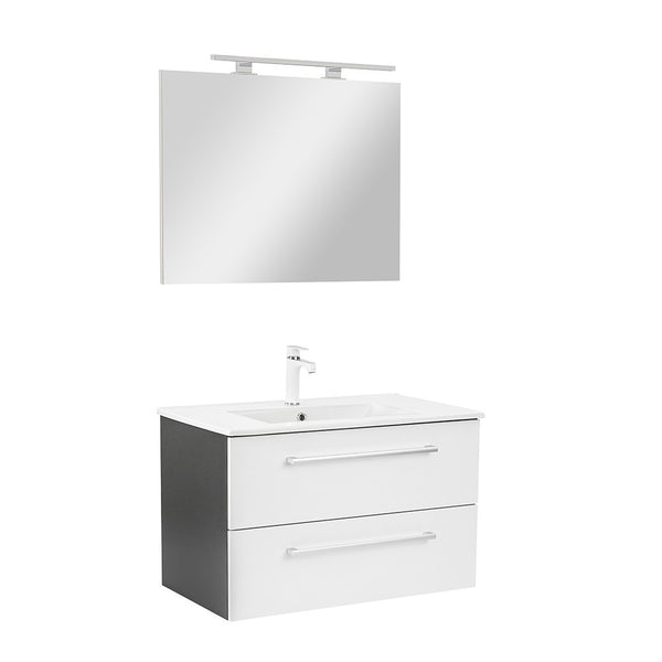 Leziter Set mobilier baie Vario Clam 80, antracit-alb