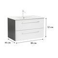 Leziter Masca chiuveta baie Vario Clam 80 cu lavoar, antracit-alb