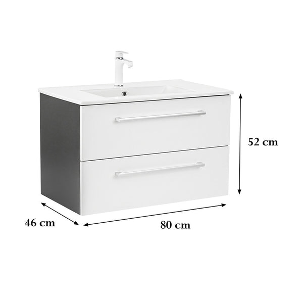 Leziter Masca chiuveta baie Vario Clam 80 cu lavoar, antracit-alb