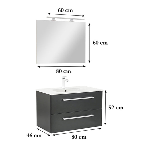 Leziter Set mobilier baie Vario Clam 80, antracit-antracit