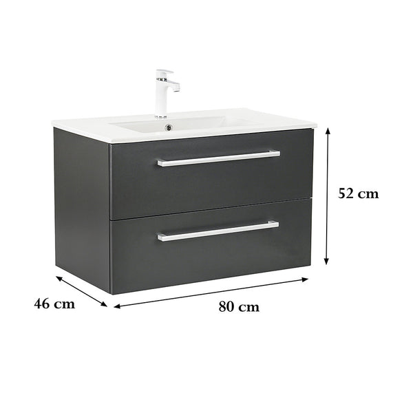 Leziter Masca chiuveta baie Vario Clam 80 cu lavoar, antracit-antracit