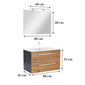 Leziter Set mobilier baie Vario Clam 80, antracit-stejar