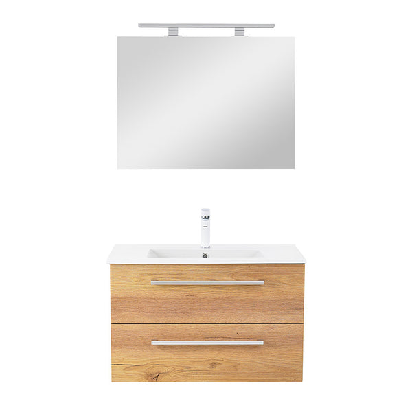 Leziter Set mobilier baie Vario Clam 80, antracit-stejar