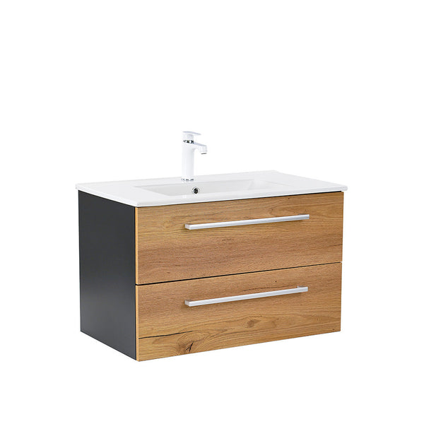 Leziter Masca chiuveta baie Vario Clam 80 cu lavoar, antracit-stejar
