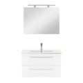 Leziter Set mobilier baie Vario Clam 80, stejar-alb