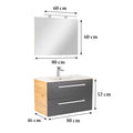 Leziter Set mobilier baie Vario Clam 80, stejar-antracit